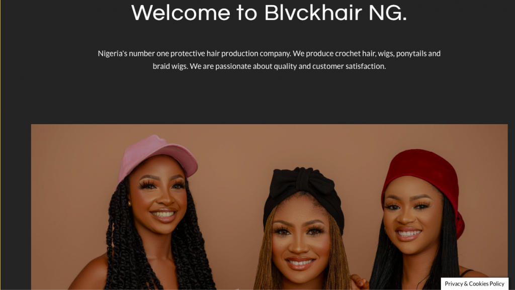 Black hair NG way of building trust and getting customers to shop from their website